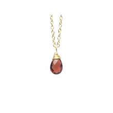 Load image into Gallery viewer, Garnet Solitaire Gold Filled Necklace