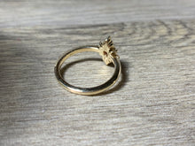 Load image into Gallery viewer, 14K Gold Aquamarine Diamond Halo Ring (Size 6)