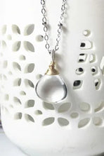 Load image into Gallery viewer, Clear Rock Quartz Mixed Metal Pendant Sterling Silver Necklace
