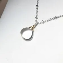 Load image into Gallery viewer, Clear Rock Quartz Mixed Metal Pendant Sterling Silver Necklace