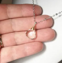 Load image into Gallery viewer, Clear Rock Quartz Mixed Metal Pendant Sterling Silver Necklace