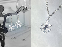 Load image into Gallery viewer, Silver Snowflake Necklace and Earring Set