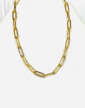 Load image into Gallery viewer, 14K Yellow Gold Paperclip Chain Necklace - MiShelli