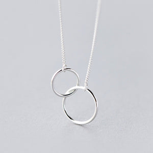 Interlocking Circles Necklace, Mother Daughter Pendant - MiShelli