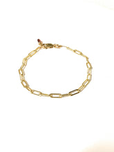 Load image into Gallery viewer, Paperclip Chain Link Gold Bracelet - MiShelli