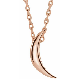 14K Gold Crescent Moon Necklace - MiShelli