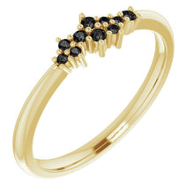 Load image into Gallery viewer, 18K Gold Black Diamond Cluster Stacking Ring - MiShelli