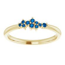 Load image into Gallery viewer, 18K Gold Ceylon Blue Sapphire Cluster Stacking Ring - MiShelli