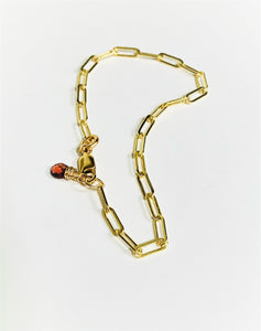 Paperclip Chain Link Gold Bracelet - MiShelli