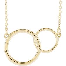 Interlocking Circles Necklace, Mother Daughter Pendant - MiShelli