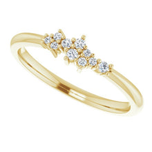 Load image into Gallery viewer, 18K Gold Diamond Cluster Stacking Ring - MiShelli
