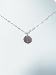 Petite Diamond Disc Necklace, Sterling Silver - MiShelli