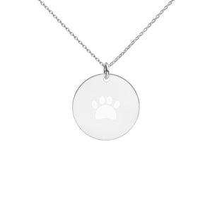 Paw Print Disc Necklace, Sterling Silver - MiShelli