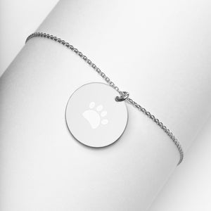 Paw Print Disc Necklace, Sterling Silver - MiShelli