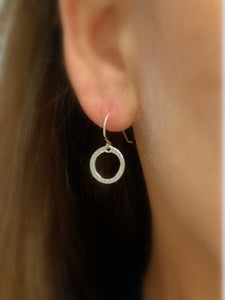 Silver Circle Drop Earrings - MiShelli