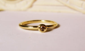 Mini Diamond 18k Yellow Gold Stacking Ring - MiShelli