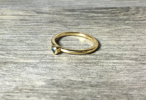 18K Gold Blue Diamond Stacking Ring, Size 6 - MiShelli