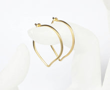 Load image into Gallery viewer, Gold Hoops, 24K Gold Vermeil Lotus Petal Earrings - MiShelli