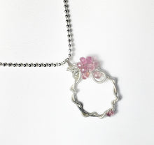 Load image into Gallery viewer, Pink Tourmaline Wire Wrapped Pendant, Sterling Silver Gemstone Necklace - MiShelli