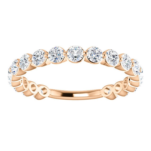 Moissanite Eternity 14K Gold Band, 