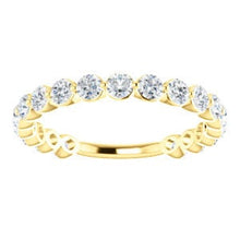 Load image into Gallery viewer, Moissanite Eternity 14K Gold Band, &quot;Forever One&quot; Anniversary Ring, Wedding - MiShelli