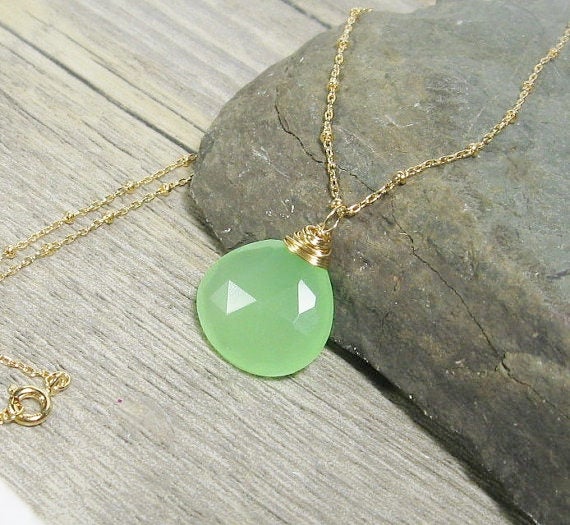 Seafoam Green Gemstone Statement Necklace - MiShelli