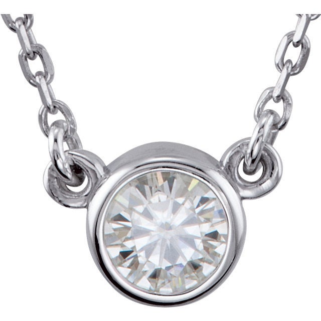 Petite Moissanite Solitaire Necklace - MiShelli