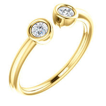 Load image into Gallery viewer, Diamond Ring, Dual Stone 14K Gold Diamond Stacking Ring, April Birthstone - MiShelli