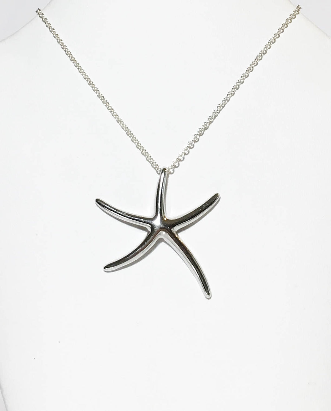 Silver Starfish Necklace, Sterling Silver Pendant, Summer Necklace, Gifts for Her, Dancing Starfish, Beach Jewelry - MiShelli