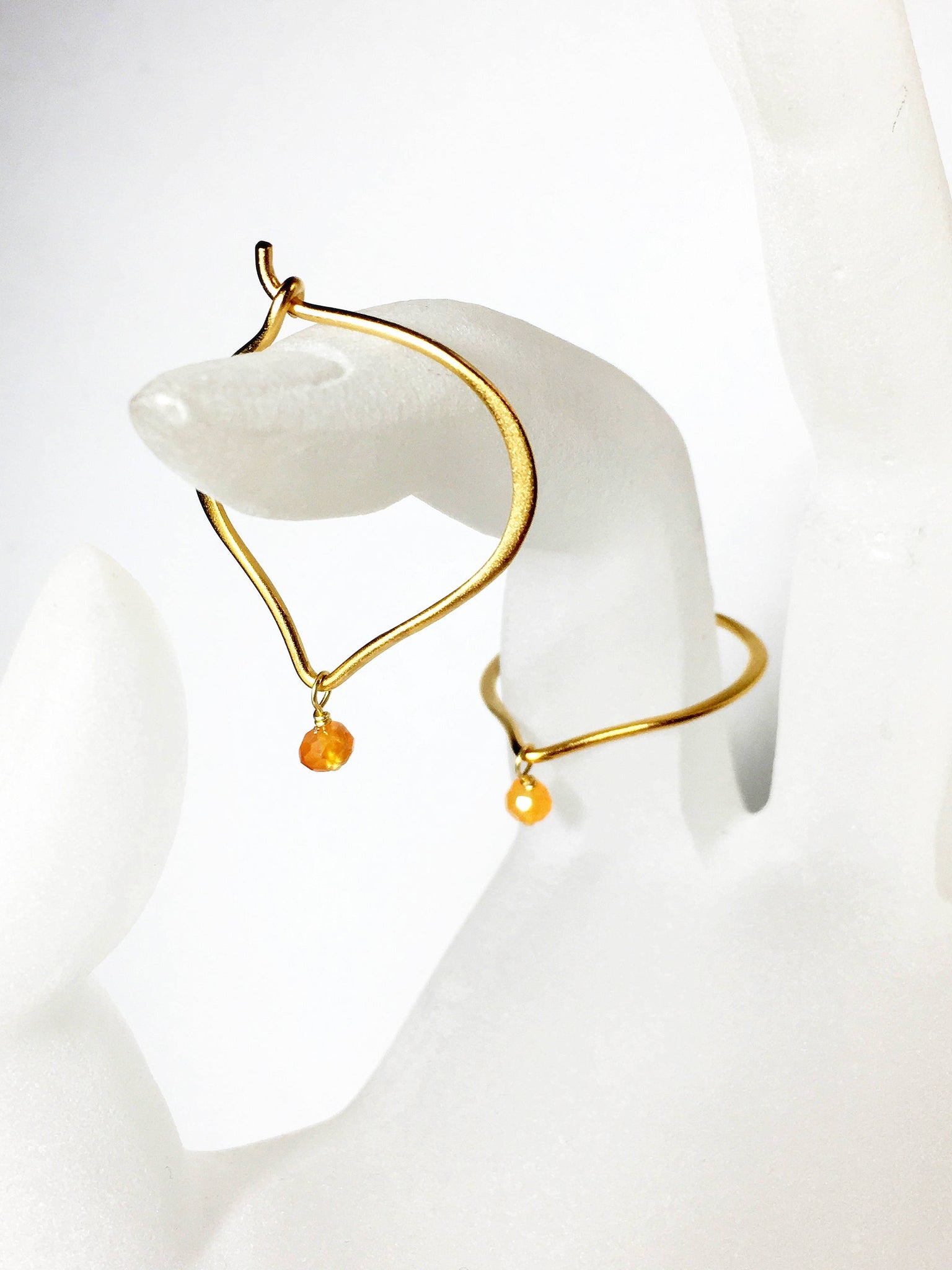 Gold Carnelian Hoop Earrings