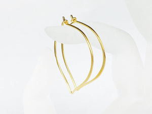 Gold Hoops, 24K Gold Vermeil Lotus Petal Earrings - MiShelli