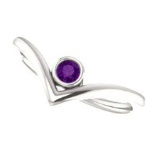 Load image into Gallery viewer, Amethyst Chevron Stacking Ring - MiShelli