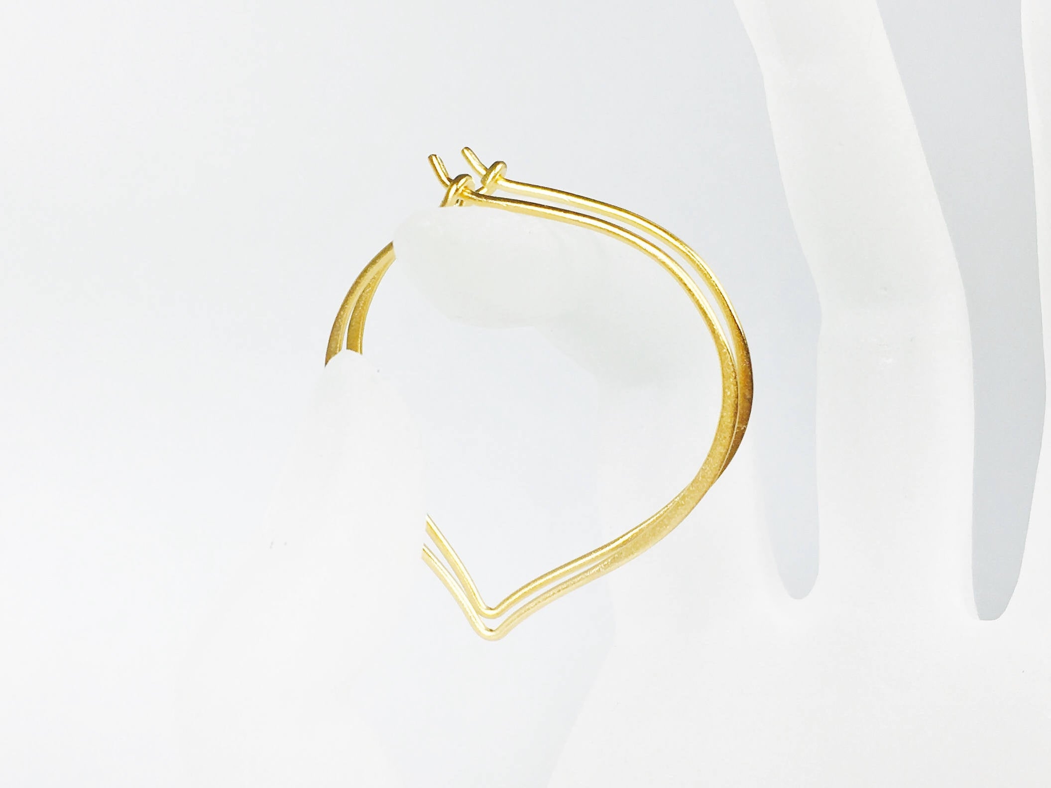 Gold Hoops, 24K Gold Vermeil Lotus Petal Earrings