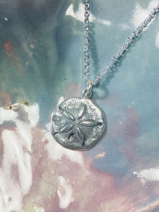 Silver Sand Dollar Disc Necklace - MiShelli