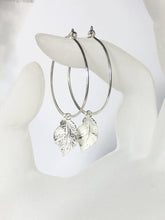 Load image into Gallery viewer, Silver Leaf Hoop Ear Wires - MiShelli