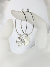 Load image into Gallery viewer, Silver Leaf Hoop Ear Wires - MiShelli