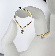 Load image into Gallery viewer, Amethyst Earrings, Gold Vermeil Hoop Ear Wires - MiShelli