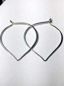 Silver Lotus Petal Hoop Ear Wires - MiShelli