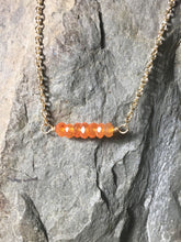 Load image into Gallery viewer, Carnelian Bar Choker Necklace, Gold fill - MiShelli
