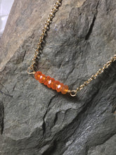Load image into Gallery viewer, Carnelian Bar Choker Necklace, Gold fill - MiShelli
