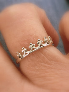 Queen's Crown Stacking Ring, .925 Sterling Silver - MiShelli