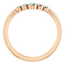 Load image into Gallery viewer, Blue Zircon 14K Gold, Graduated Contour Band - MiShelli