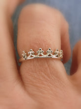 Load image into Gallery viewer, Queen&#39;s Crown Stacking Ring, .925 Sterling Silver - MiShelli