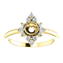 Load image into Gallery viewer, Princess Diamond Cluster Halo Ring 14K Gold - Design Your Own - Choose Your Stone - MiShelli