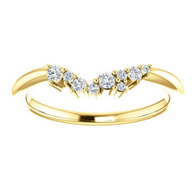 Load image into Gallery viewer, Cluster Ring 14K Gold, Diamond Stacking Ring, Wedding Band, Ring Wrap, 14k Gold - MiShelli