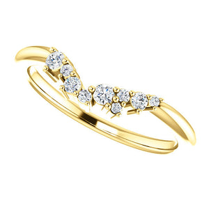 Cluster Ring 14K Gold, Diamond Stacking Ring, Wedding Band, Ring Wrap, 14k Gold - MiShelli