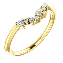 Load image into Gallery viewer, Cluster Ring 14K Gold, Diamond Stacking Ring, Wedding Band, Ring Wrap, 14k Gold - MiShelli
