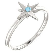 Load image into Gallery viewer, Star Birthstone Ring Sterling Silver - MiShelli