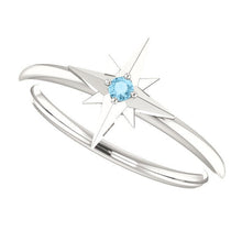 Load image into Gallery viewer, Star Birthstone Ring Sterling Silver - MiShelli