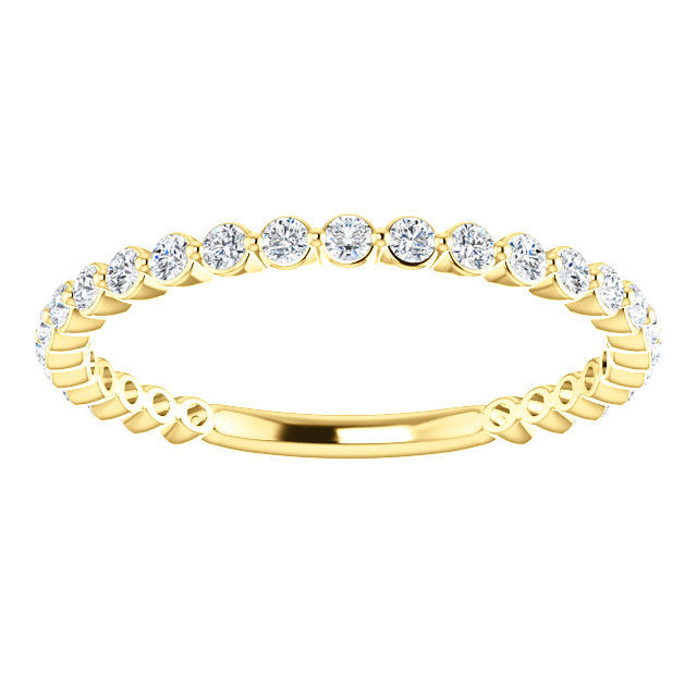 Rose Gold Moissanite Anniversary Band, 14K White, Yellow, Gold, slim, minimalist - MiShelli